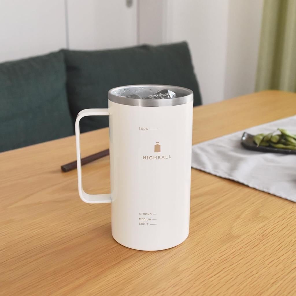 Sabu Beer & Sour Stainless Steel Thermos Mug, Ivory, 550mL, 410901