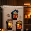 DIY 3D Wooden Mini House Puzzle Toy Fridge Magnet Handmade Animals Shop Creative Assembly Model Kit Home Decor Gifts for Friends