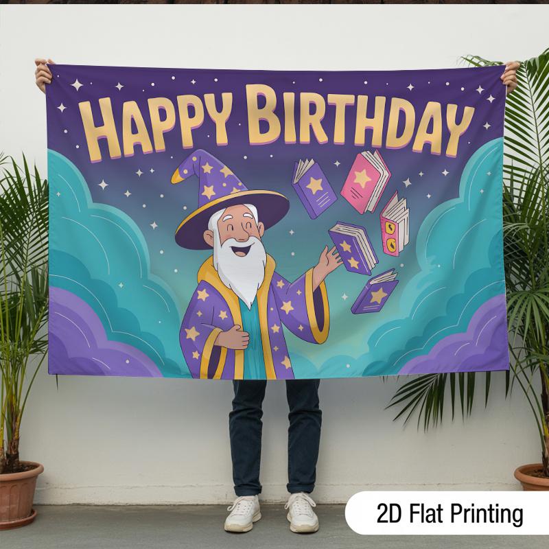 Birthday Party Backdrop Polyester Banner Photo Booth Decoration 93