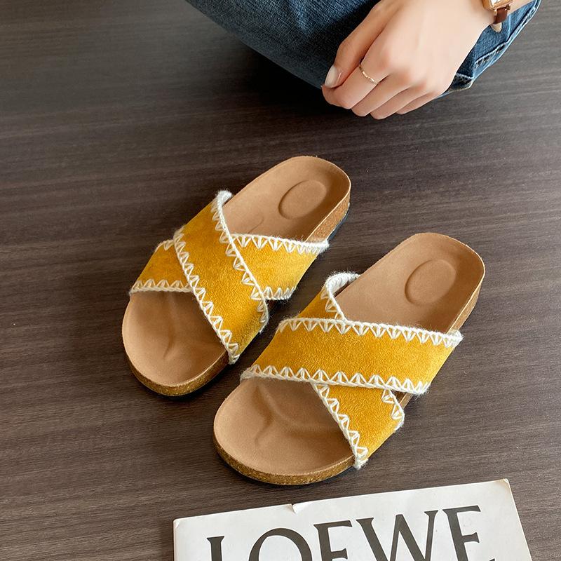Ethnic Style Cool Slippers Women's 2025 Summer New Retro Woven Bohemian Style Versatile Platform Beach Sandals