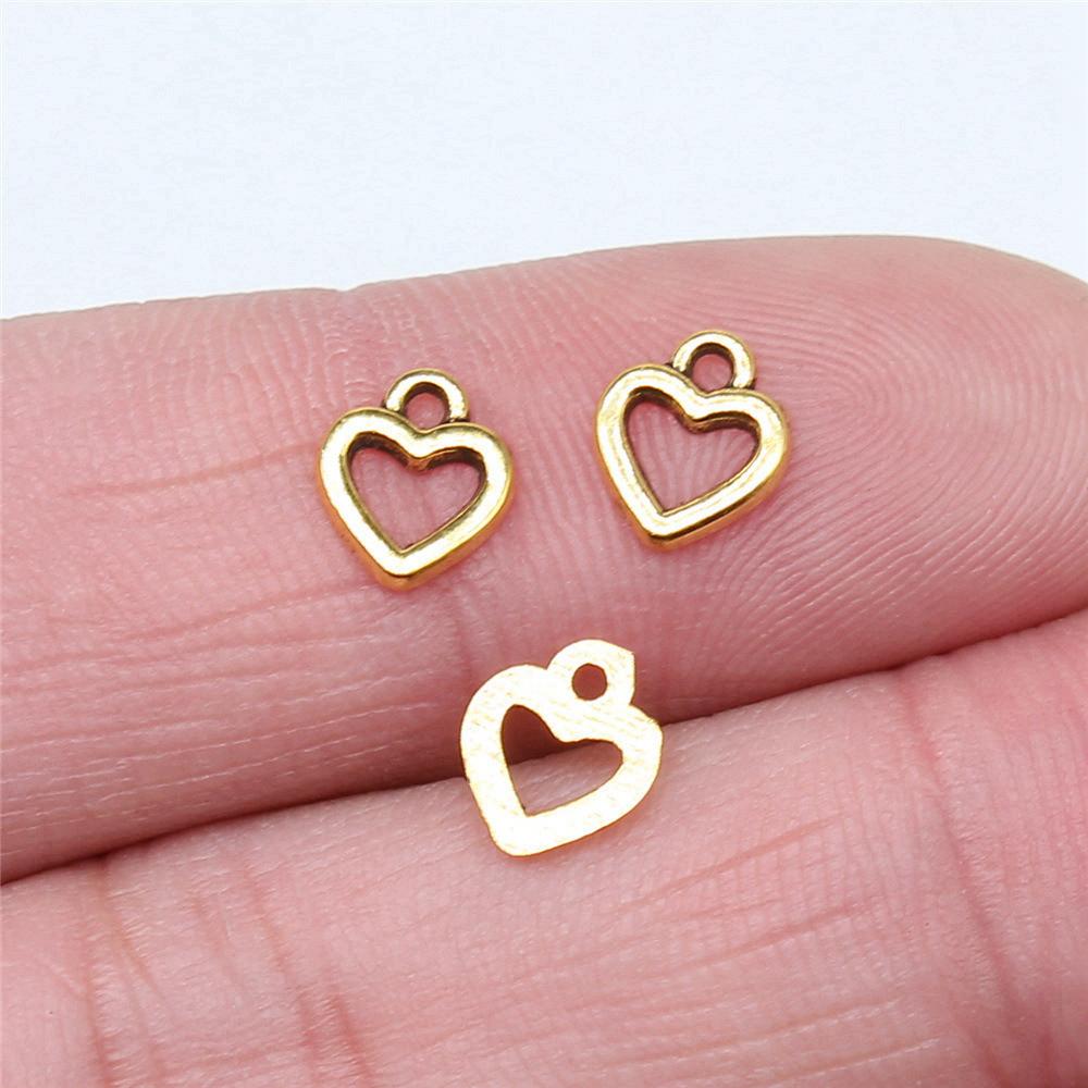 Charms Openwork Heart Pendants Vintage Jewelry Supplies QC068
