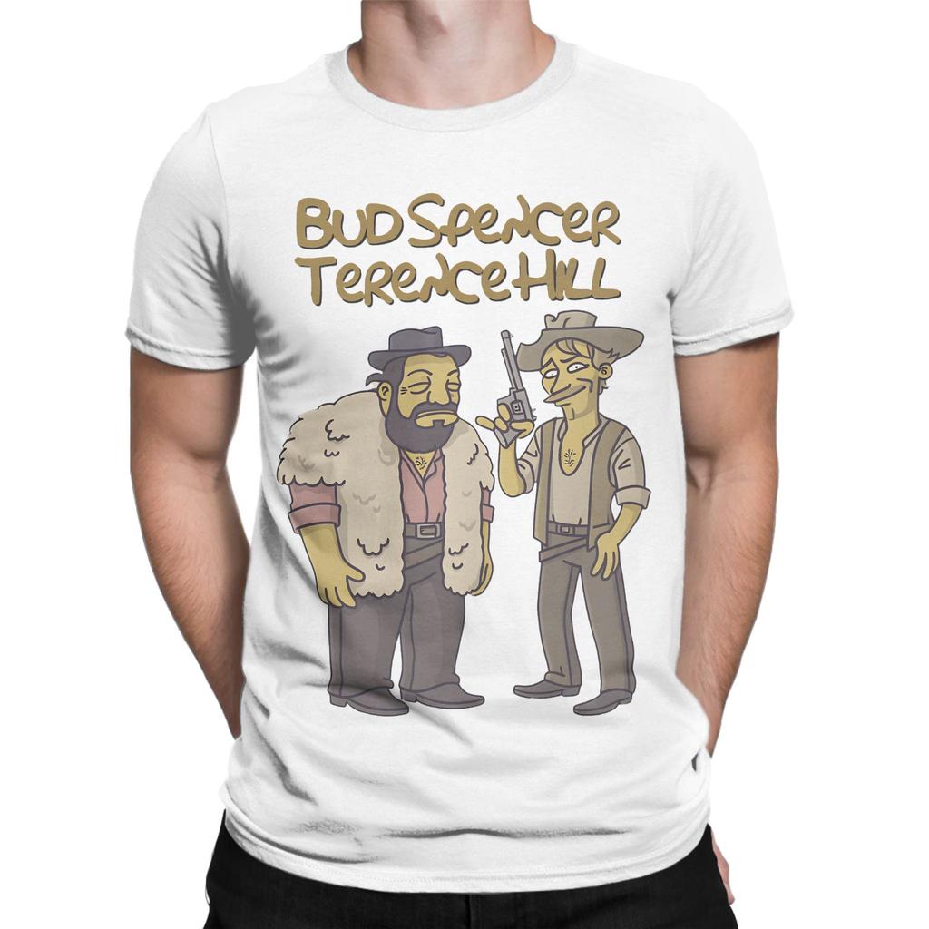 Bud Spencer And Terence Hill T Shirts Unisex 100 Cotton Novelty Tshirts Crew Neck Tees Short Sleeve Tops New Arrival
