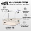 Bird Cage Accessory Feeder with Bowl, Transparent Parrot Bathtub Food Container, Anti-splash No Mess Shower Box for Parakeet Cockatiels Lovebirds