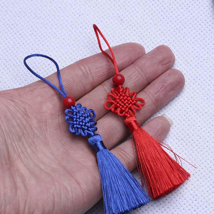 Mini Chinese Knot 7-Strand Braided Tassel Bookmark Pendant