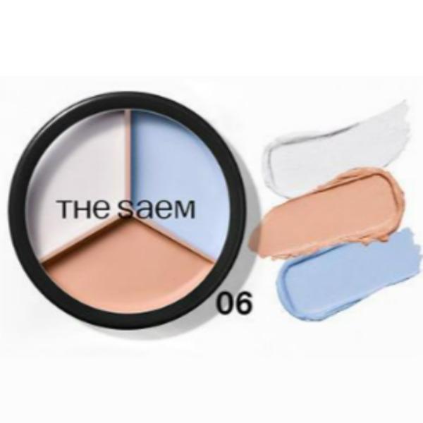 The Saem Cover Perfection Triple Pot Concealer – Multi-Correcting Concealer Palette (6 Shades)