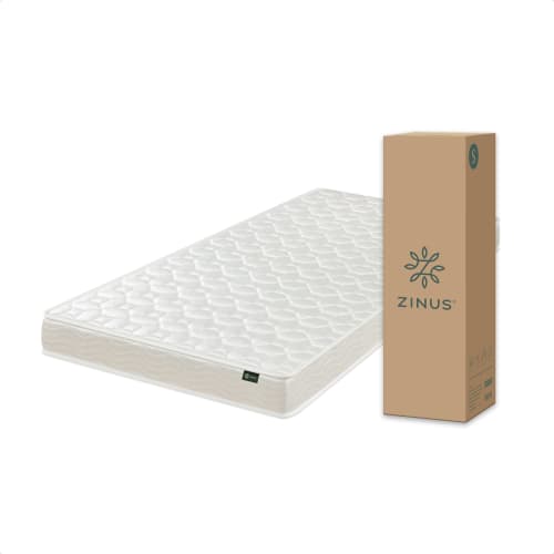ZINUS Bed Mattress, Single, Pocket Coil, 15cm, White, Firm, Value for Money, Pressure Relief, Durability, 5-Year Warranty, Moderate Support, Breathabi