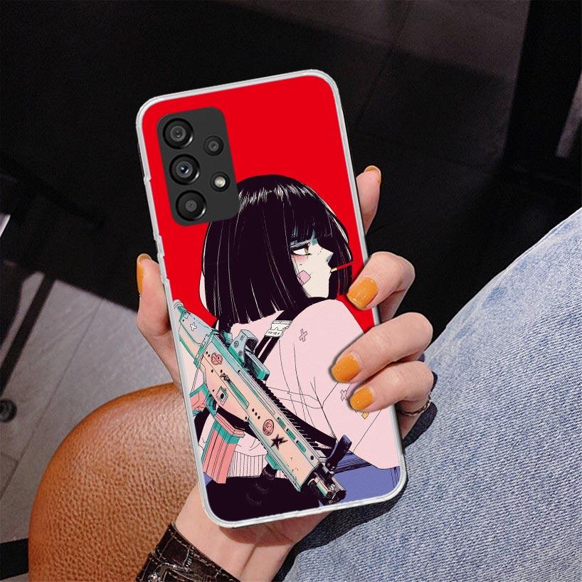 Japanese Style Anime Girl Phnoe Case for Samsung Galaxy A17 A37 A57 A16 A26 A36 A56 A15 A14 A13 A55 A54 A53 A35 A34 A33 A25 A24