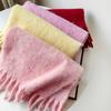 Wool Scarf Autumn And Winter Solid Color Mohair Scarf High-End Thickened Warm Fringed Shawl