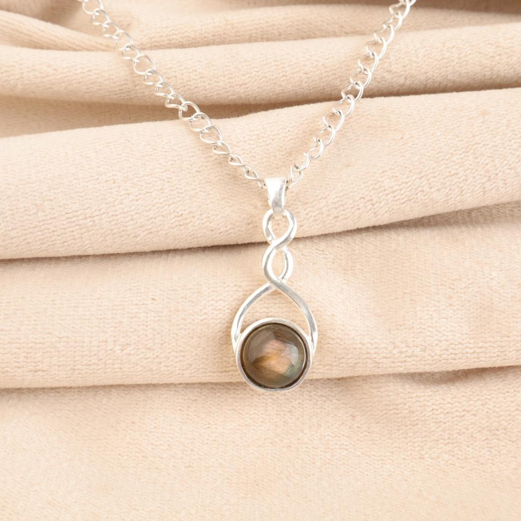Rare Labradorite Gemstone 925 Sterling Silver Jewelry Pendant Mother's Day Gift CP-25-31