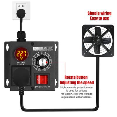 5000W Stepless Voltage Regulator Light Dimmer Temperature Speed Adjuster AC 110V/220V Variable Monophase Voltage Controller