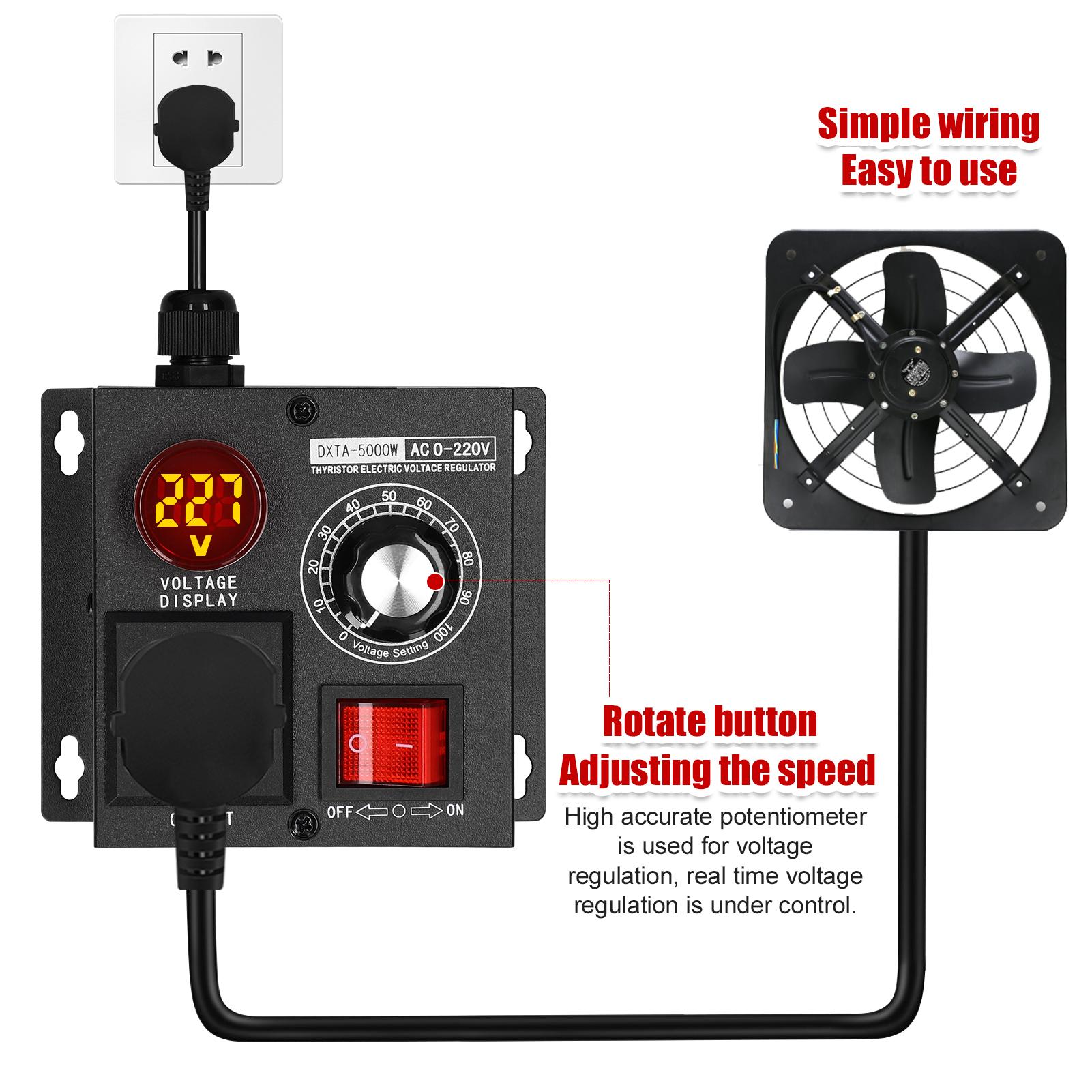 Regolatore di Tensione Continuo Dimmer Luce Regolatore Temperatura Velocità 5000W AC 110V/220V Controller di Tensione Monofase Variabile