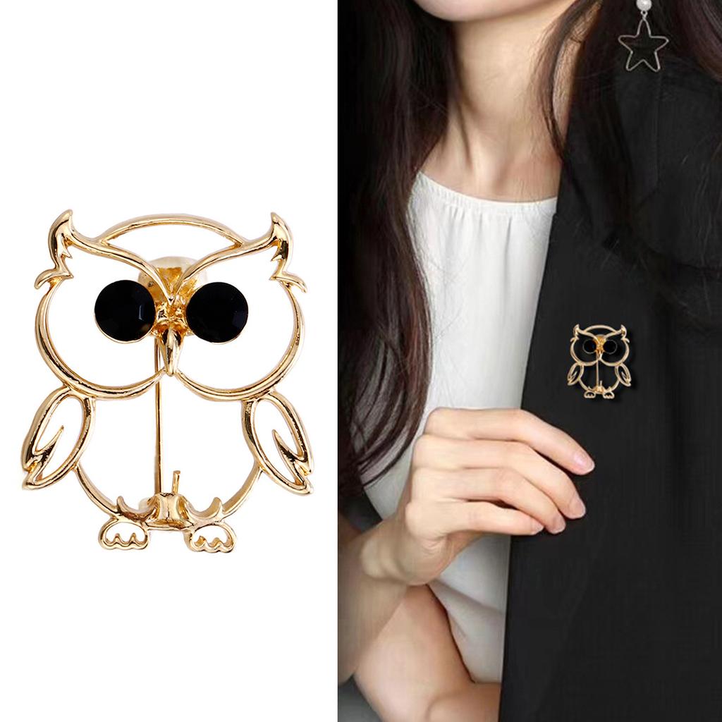 Modern Owl Brooch Elegant Zinc Alloy Lapel Pin Comfort Wear Jewelry Gift For Her Him With Double Color Avaliable