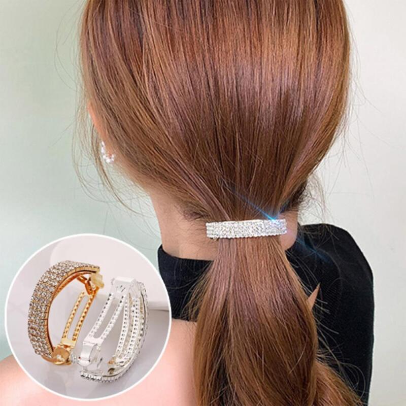 Women s Automatic Pin Cubic Casual Hairpin A33080_Silver