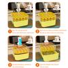 Compact Double Layer Ice Cube Tray with Lid and Bin, One-Click Demolding, Pull-Out Ice Drawer with Portable Handle with Shovel