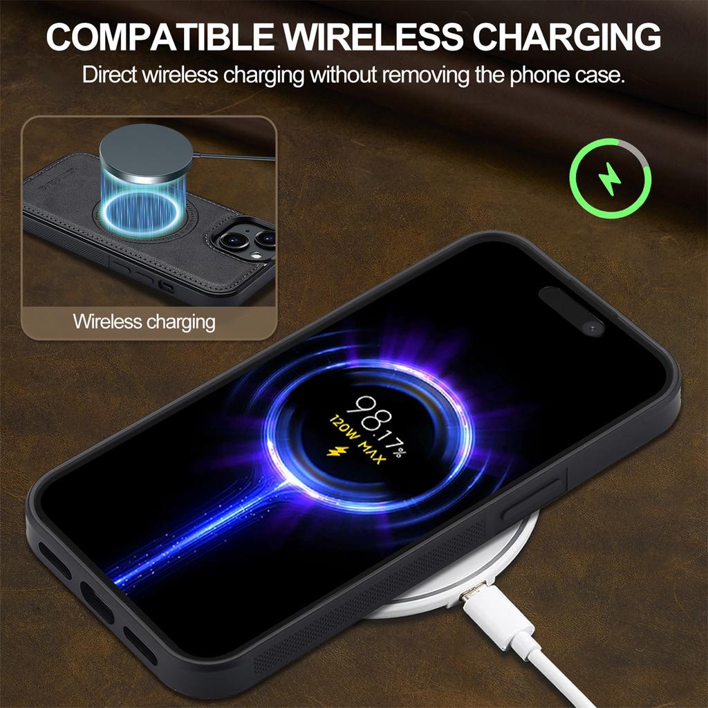 LC.IMEEKE For iPhone 13 mini Magnetic Case Compatible with MagSafe Leather TPU Back Cover