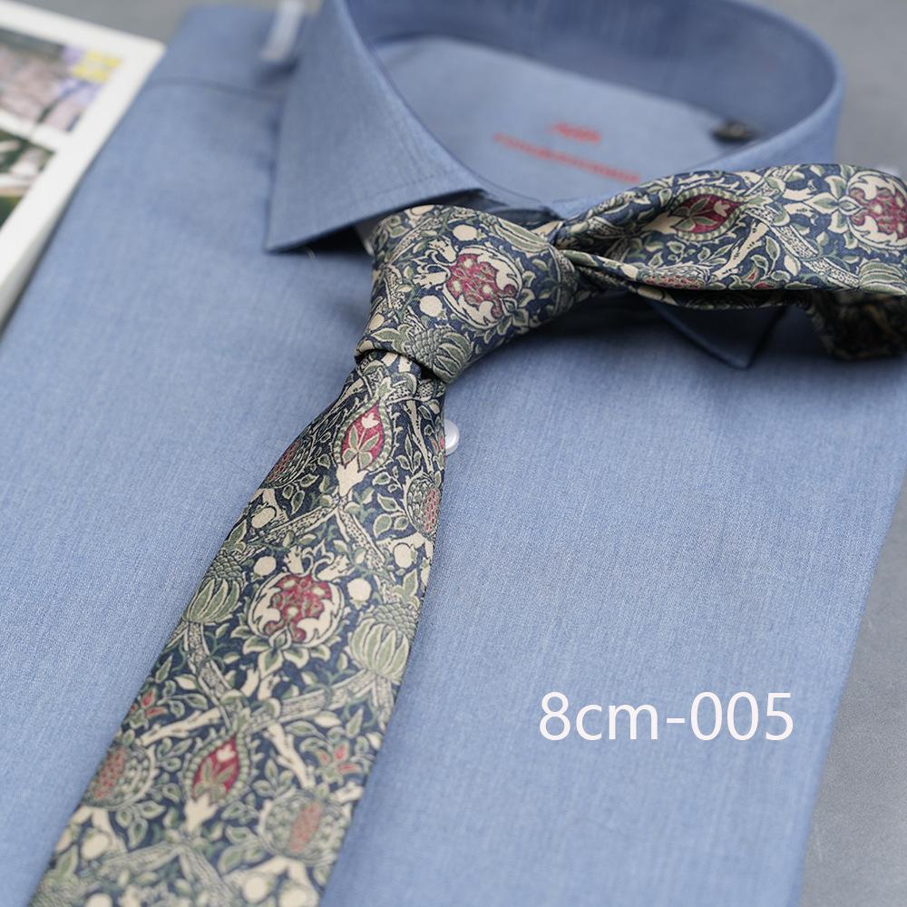 Vintage Casual Floral Print 8Cm Wide Version Hand Tie Daily Suit Accessories