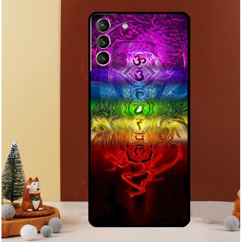 Mandala Chakra Yoga Case For Samsung Galaxy S22 S23 S24 Ultra Note 20 10 Plus S8 S9 S10 S20 FE S21 FE Cover