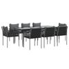 VidaXL Ensemble à manger de jardin 9 pcs coussins résine tressée acier 3187064