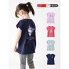 New Summer Japanese-Style Cute Cartoon Short-Sleeve T-Shirt for Girls, Pure Cotton A-Line Dress for Toddlers, Baby Girl Top, Children's Clothing