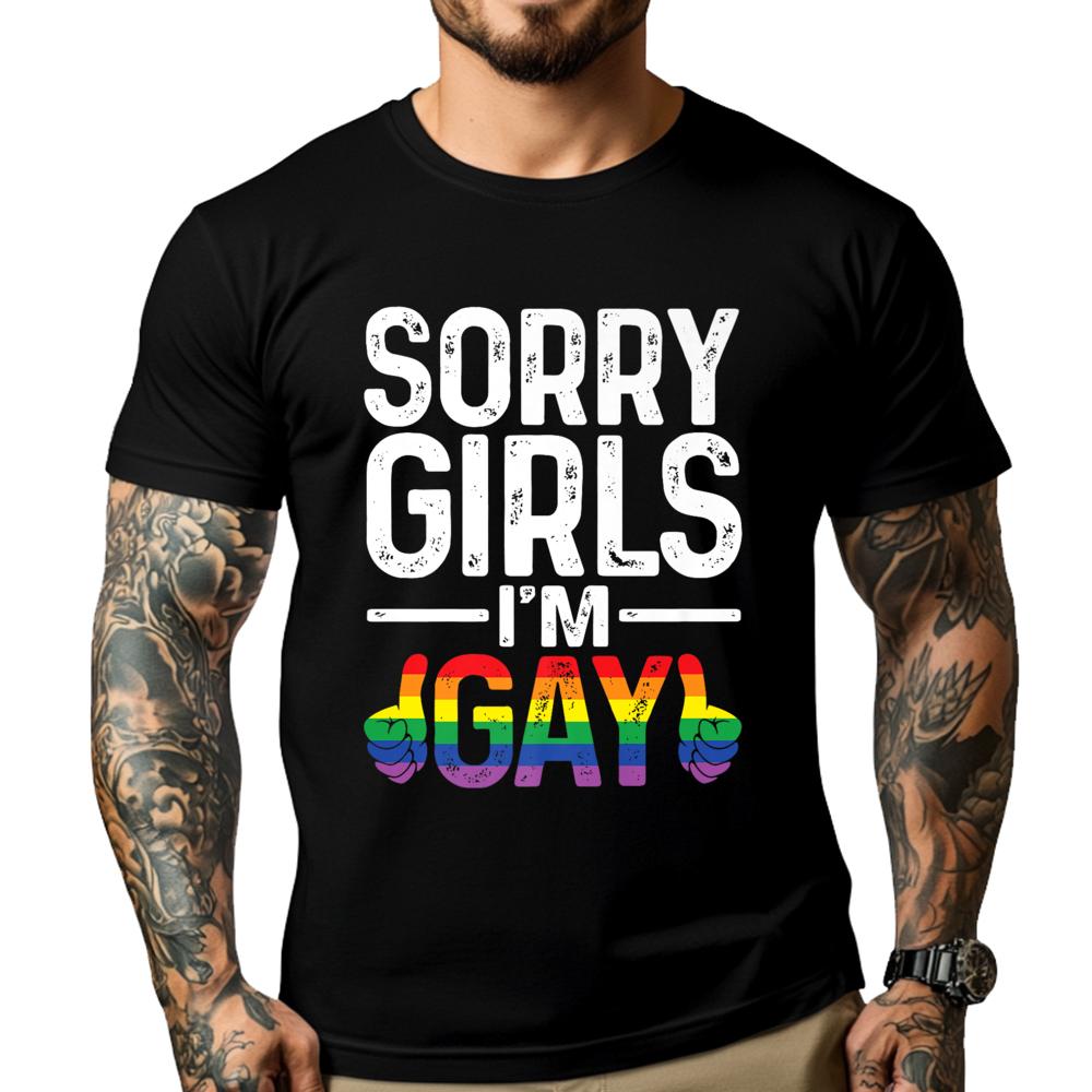 

Lgbt Lesbian Gay Bisexual Trans Pride T Hirtssorry Girls I M Gay Rainbow Flag Funny Lgbt Pride Plain Tees Wholesale Short Sle... 5XL різнокольоровий