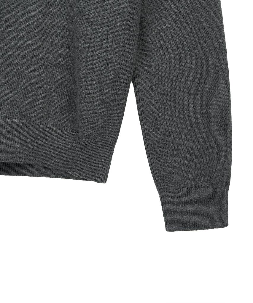 NOIRER Cashmere Cotton Deep V-Neck Knit (Gray)