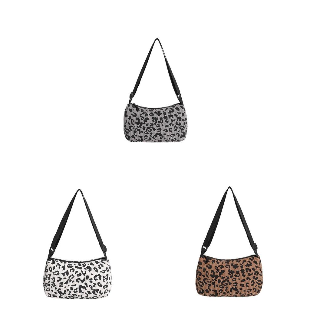 Ladies Corduroy Shoulder Bag With Letter Print Compact Crossbody For Casual Travel