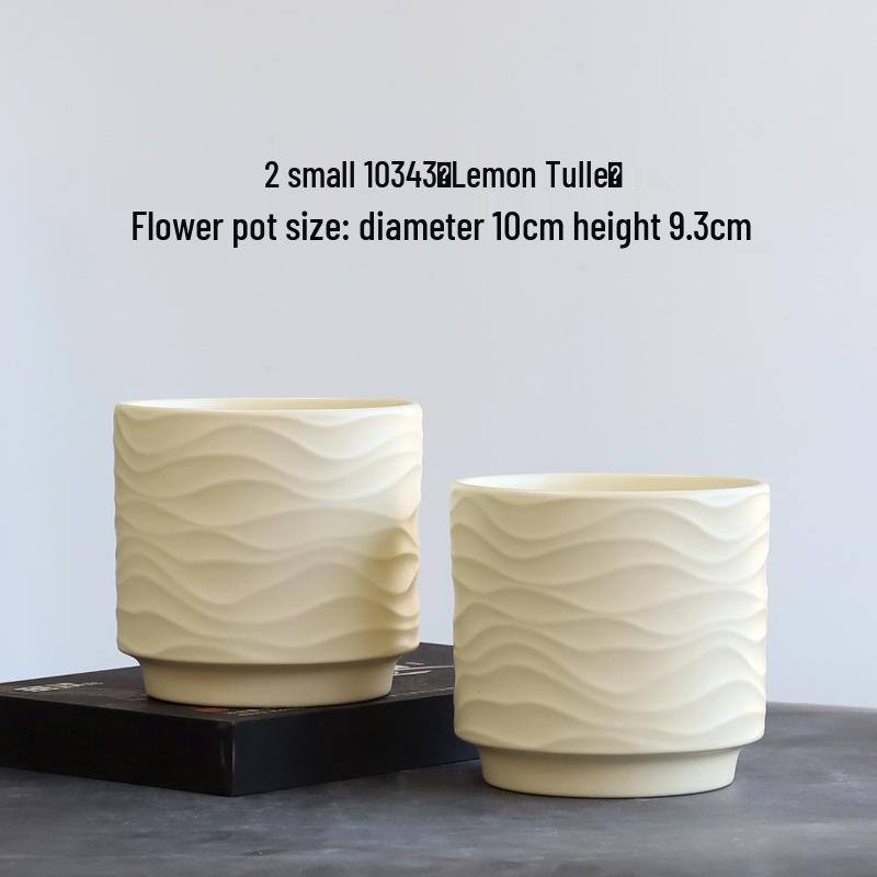 Nordic Minimalist Ceramic Flower Pot with Tray for Phalaenopsis, Orchid, and Succulent Plants