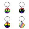 Rainbow Lgbtq Keychain Creative Couple Gift Modern Style Zinc Alloy Key Ring Bag Decoration Xswx4626-1