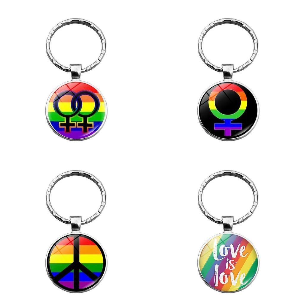 Rainbow Lgbtq Keychain Creative Couple Gift Modern Style Zinc Alloy Key Ring Bag Decoration Xswx4626-1