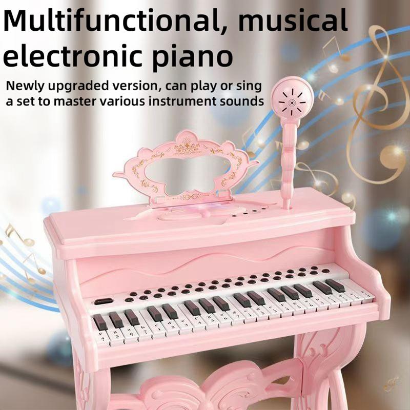 Kinder 37 Tasten Elektronisches Keyboard Klavier Spielzeug Mikrofon Mini Klavier Spielzeug Musikinstrument Pädagogisches Spielzeug für Kinder Geschenke