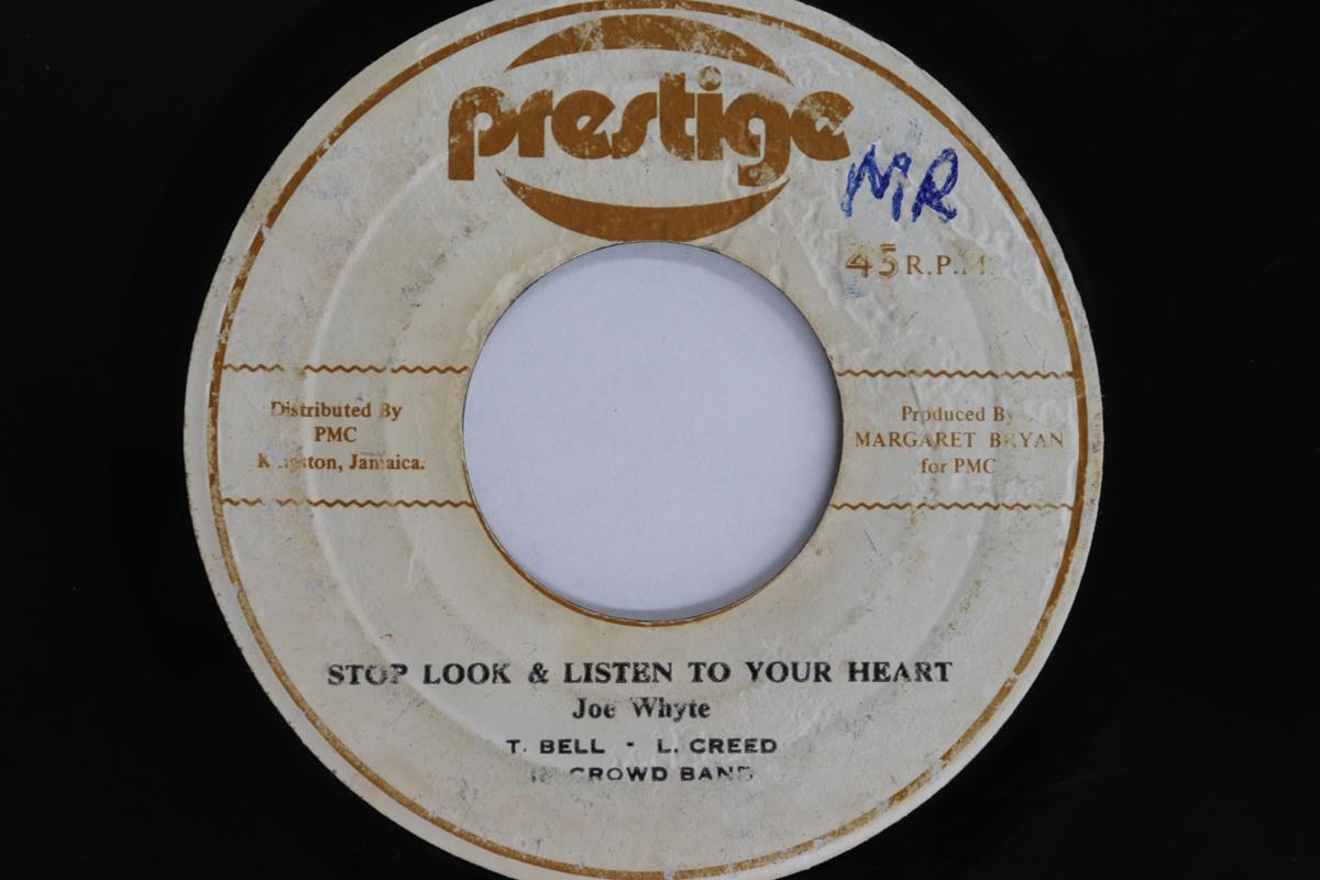 

7inch Record JOE WHITE IN CROWD Stop Look Listen To Your Heart NONE PRESTIGE Jamaica Reggae Ska Dub Used
