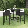VidaXL 5-Piece Garden Bar Set with Cushions Outdoor Furniture Patio Table and Chairs Garden Lounge Terrace 3094790