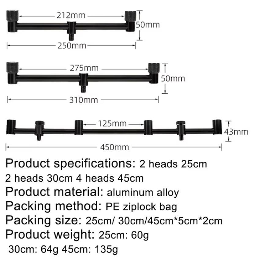 45cm European Style Fishing Rod Nut Crossbar Bracket Aluminum Alloy Turret Fishing Rack Accessories Fishing Accessories 2025