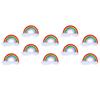 10 Stück Bunte Stoffflicken Regenbogenmuster Aufbügelflicken Aufnäher Kleidung Dekoration