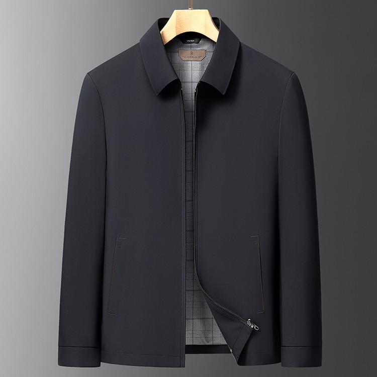 Męska Kurtka Casualowa z Klapami na Wiosnę/Jesień 2025 - Uniwersalny Jednolity Kolor Modny Płaszcz dla Młodych i Wieków Średnich