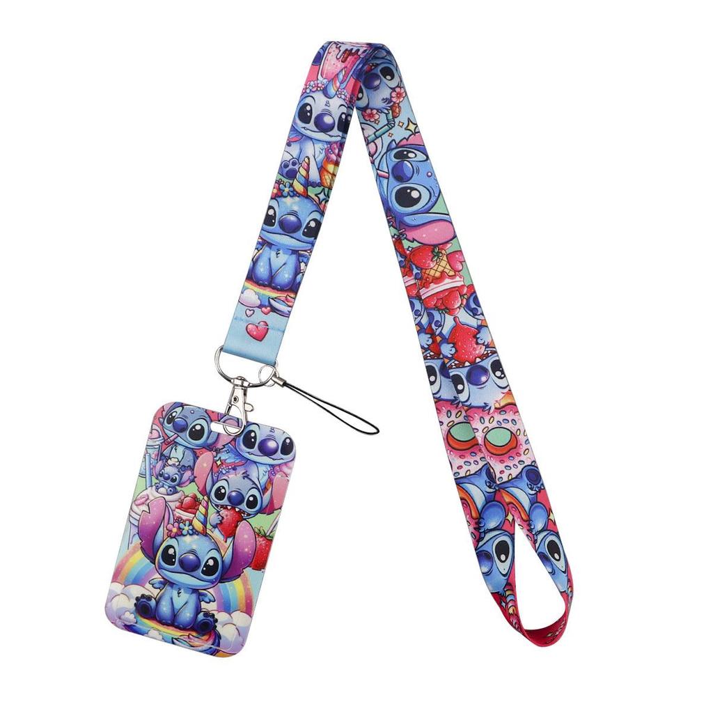 Cute Planet Plushie ID Card Holder with Slide Case & Lanyard for Phone and Access Cards
