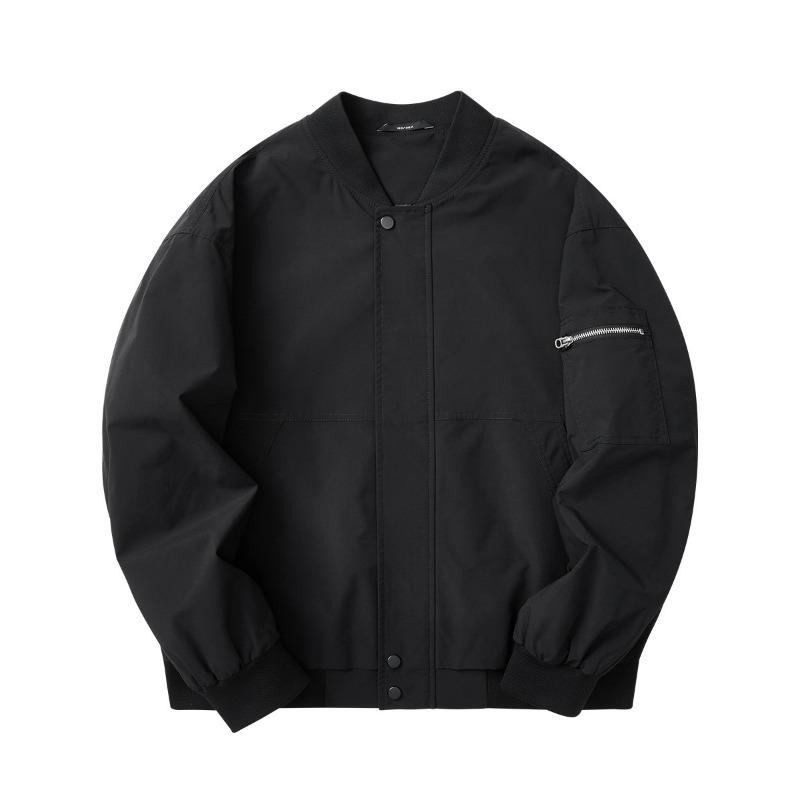 Spring New Men's Simple Solid Color Casual Baseball Collar Flying Suit Jacket