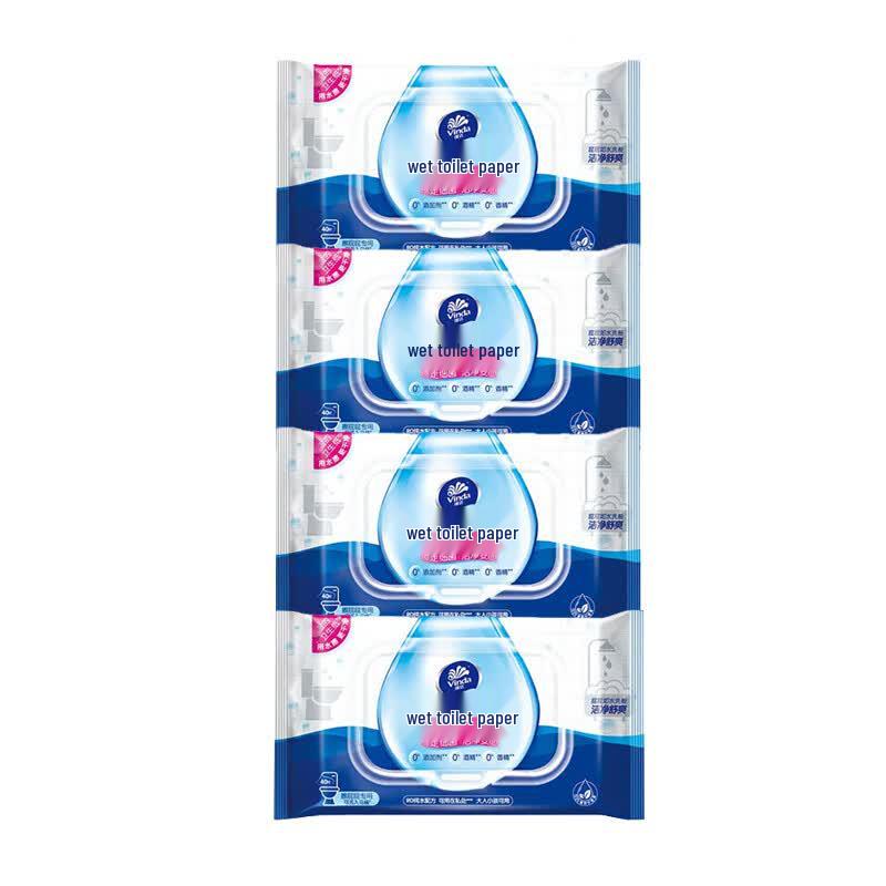 Vinda Flushable Antibacterial Unscented Wet Toilet Wipes