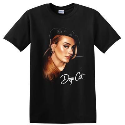Doja Cat Portrait Music Fan T Shirt Pop Star Graphic Black Tee Gift Artist