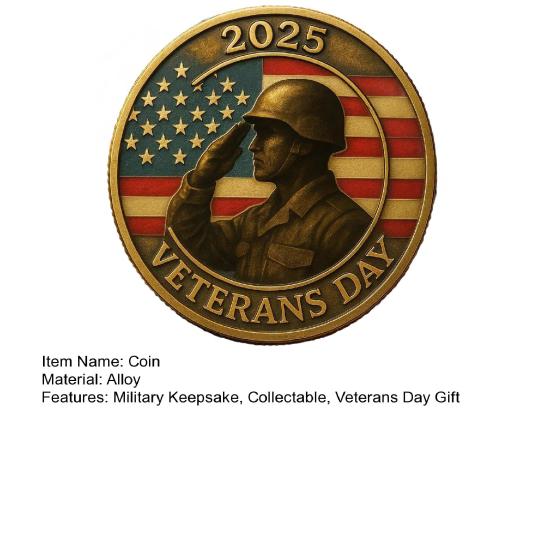 Veterans Tribute Coin Military Challenge Coin Commemorative Appreciation Coin Veterans Day Gift for Men