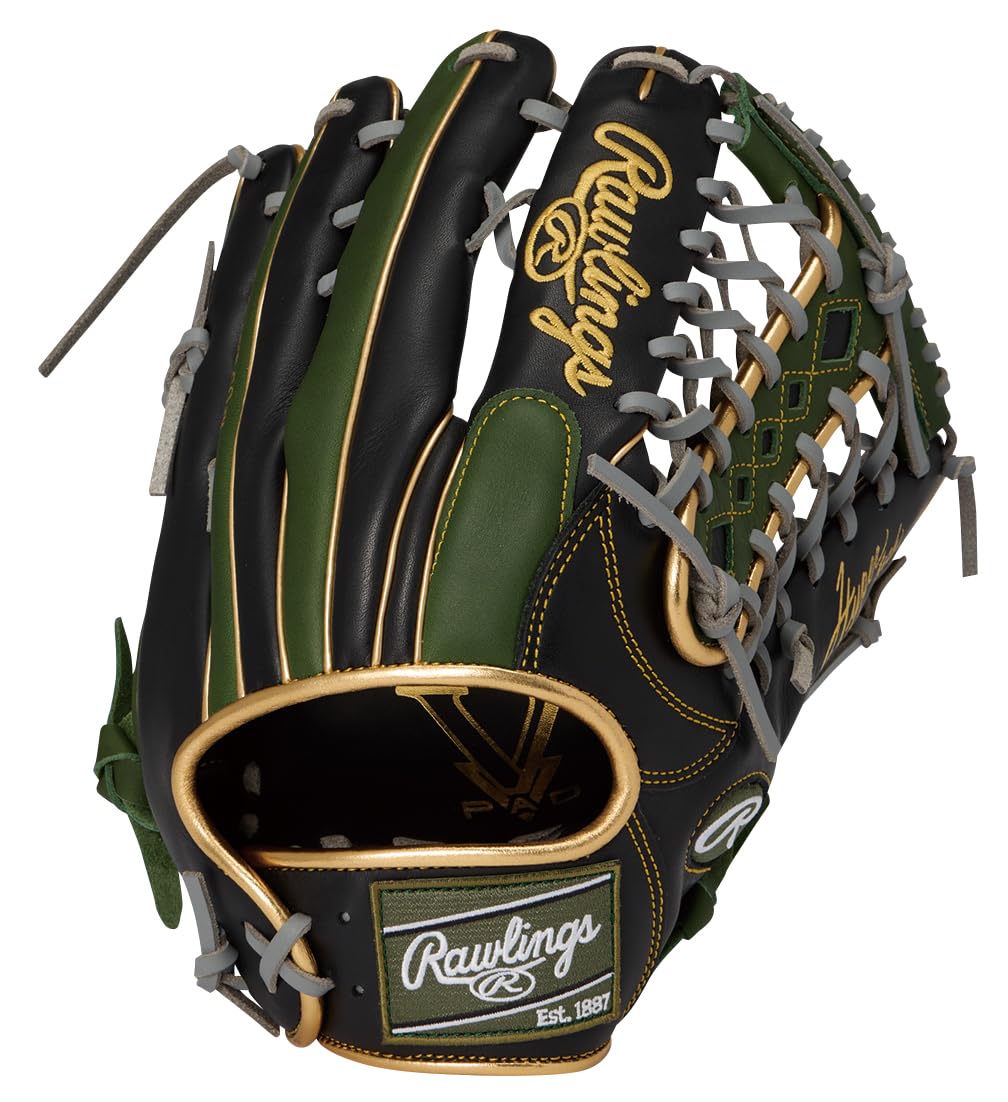 

Rawlings Hyper Tech Color Sync Outfielder Baseball Glove GR6HTCY719 12.75 inches Black/ML Green Left-Hand Throw