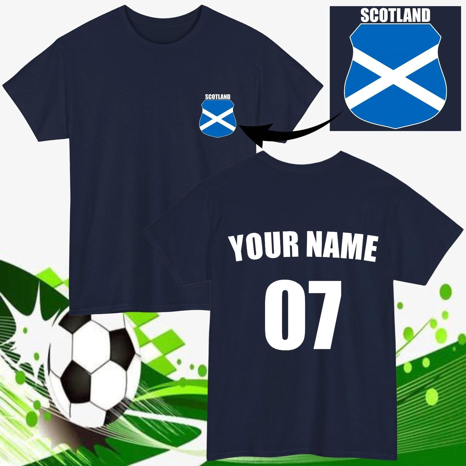 Personalised Scotland Football T-T-Shirt Custom Name Number Fan Gift Unisex Top 2XL