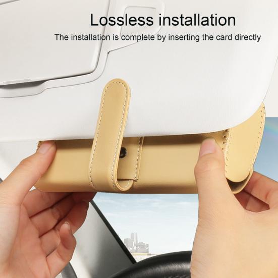 Sunglasses Holder with Hidden Magnetic Closure Simple Installation Car Sun Visor Universal Auto Eyeglasses Organizer Box