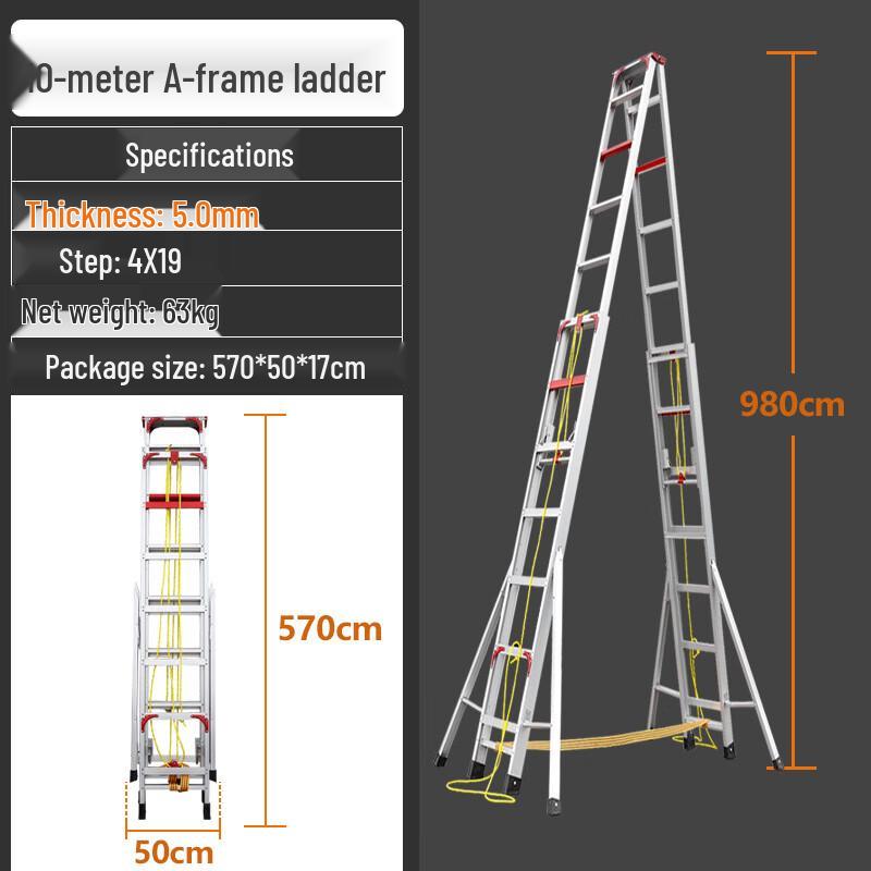 Shanshuo Heavy-Duty Telescopic Foldable A-Frame Ladder