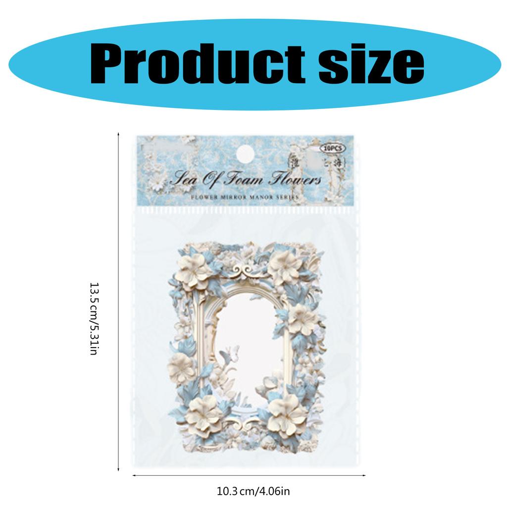 10Sheets Vintage Flower Embossed Collage Paper Vintage Frame Cutout Border for Craft Journal Decoration Valentine Card