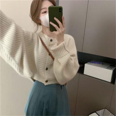 Cardigan Sweater 2023 Autumn/Winter New Outerwear High Fashion Knitted Vibe Style French Niche Fashion Girl Short Sweater Female