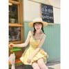 Dopamine Yellow Suspender Dress Female Sweet Small Holiday Wind Polka Dot Bud Skirt Waist Fluffy Skirt Summer