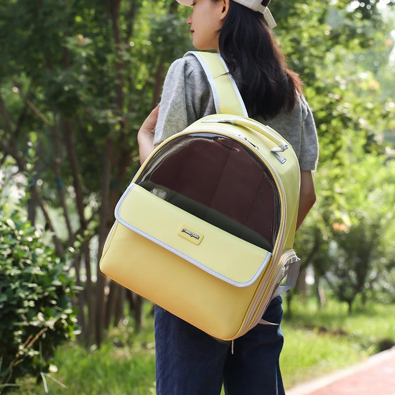 Cat Bag for Outing Large Capacity Cat Bag Transparent Portable Outing Cat Backpack Pet Breathable Backpack