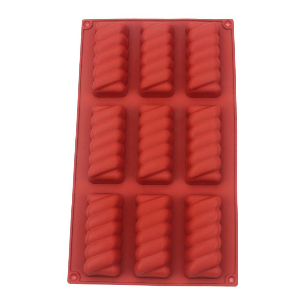 9 Holes Thread Silicone Chocolate Bar Mold Long Strip Mousse Dessert Biscuit Baking Mould Silicone Pastry Ice Grid Baking Tools