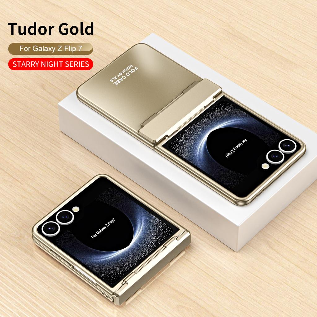 Voor Samsung Galaxy Z Flip 7 Sterrenserie Plating PC Anti-Val Anti-Vingerafdruk Anti-Slip Telefoonhoesje